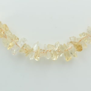 38.5 Carat Citrine Necklace Chip Chain 925 Silver with Extension Gemstone
