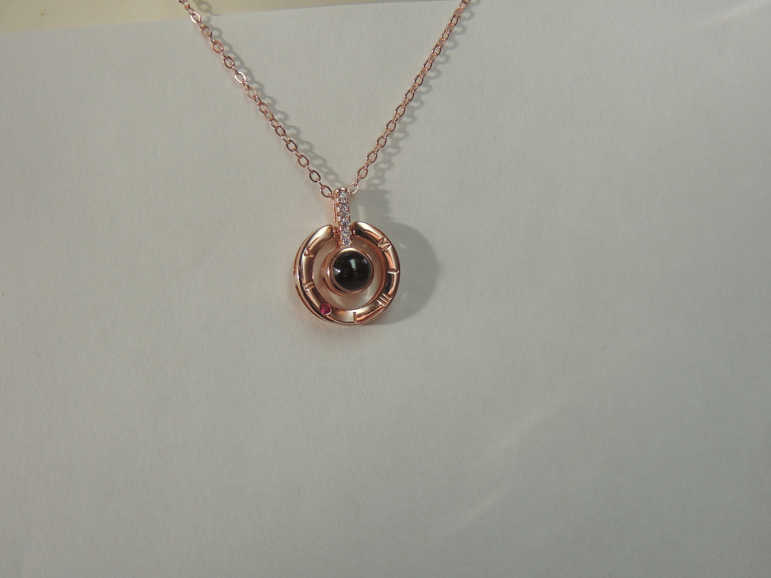 Argento sterling, collana di corna Ti amo in 100 lingue con foto