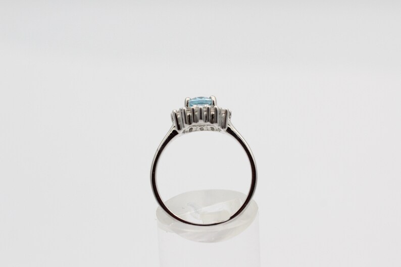 Noble 1.65 Carat Blautopaz Weiatopas Ring 925 Silver Finger Ring 8 18 57