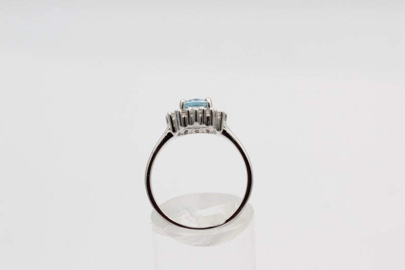 Noble 1.65 Carat Blautopaz Weiatopas Ring 925 Silver Finger Ring 8 18 57