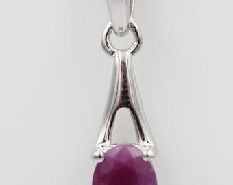 Rare 0.72 Carat Ruby Pendant, 925 Silver Ruby Pendant