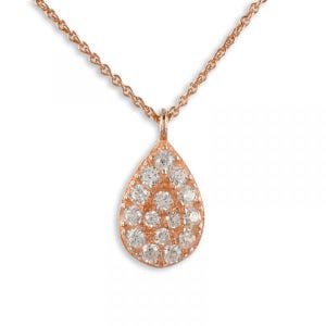 Pendant 925 silver rose gold plated with 14 zirconias approx 38 + 5 cm necklace chain