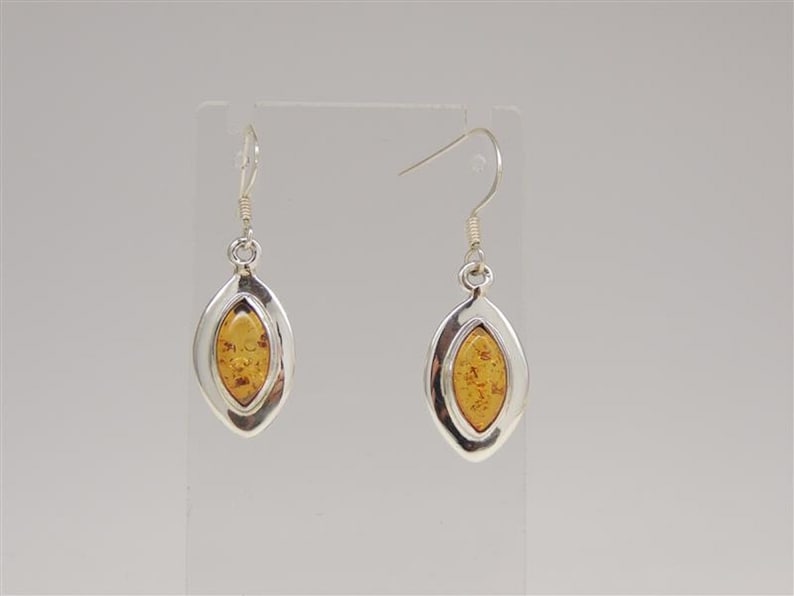 Amber earrings 925 silver ear earrings noble amber top