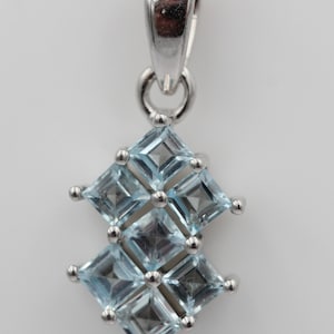 Noble 1.9 Blue Topaz Pendant 925 Silver Necklace Sky Blue Topaz Noble