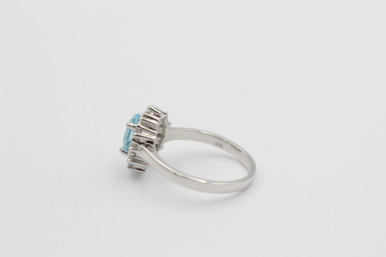 Noble 1.65 Carat Blautopaz Weiatopas Ring 925 Silver Finger Ring 8 18 57