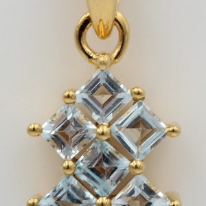 Noble 1.9 Blue Topaz Pendant 925 Silver Necklace Sky Blue Gemstone