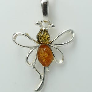 small butterfly pendant amber 925 silver butterfly pendant