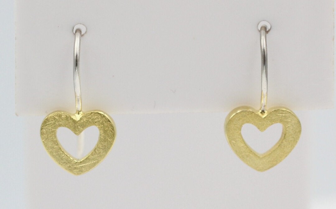 アクセサリー HEART hook earring SILVER925 18G Design Ear Hooks Heart 925 Sterling Silver 18 K Gold Plated