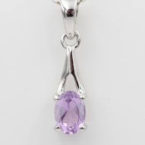rare 0.72 carat pink amethyst pendant 925 silver necklace chain gemstone