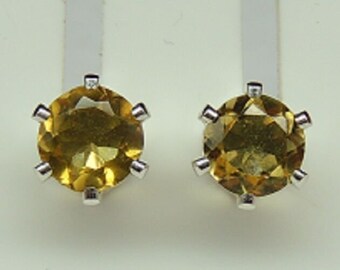 rare 1.5 Carat Honey Quartz Earrings 925 Silver from Brazil .. Top