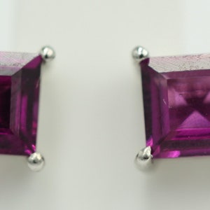 Rare 1.60 carat rhodolite, almadine earrings, 925 silver, rhodium-plated