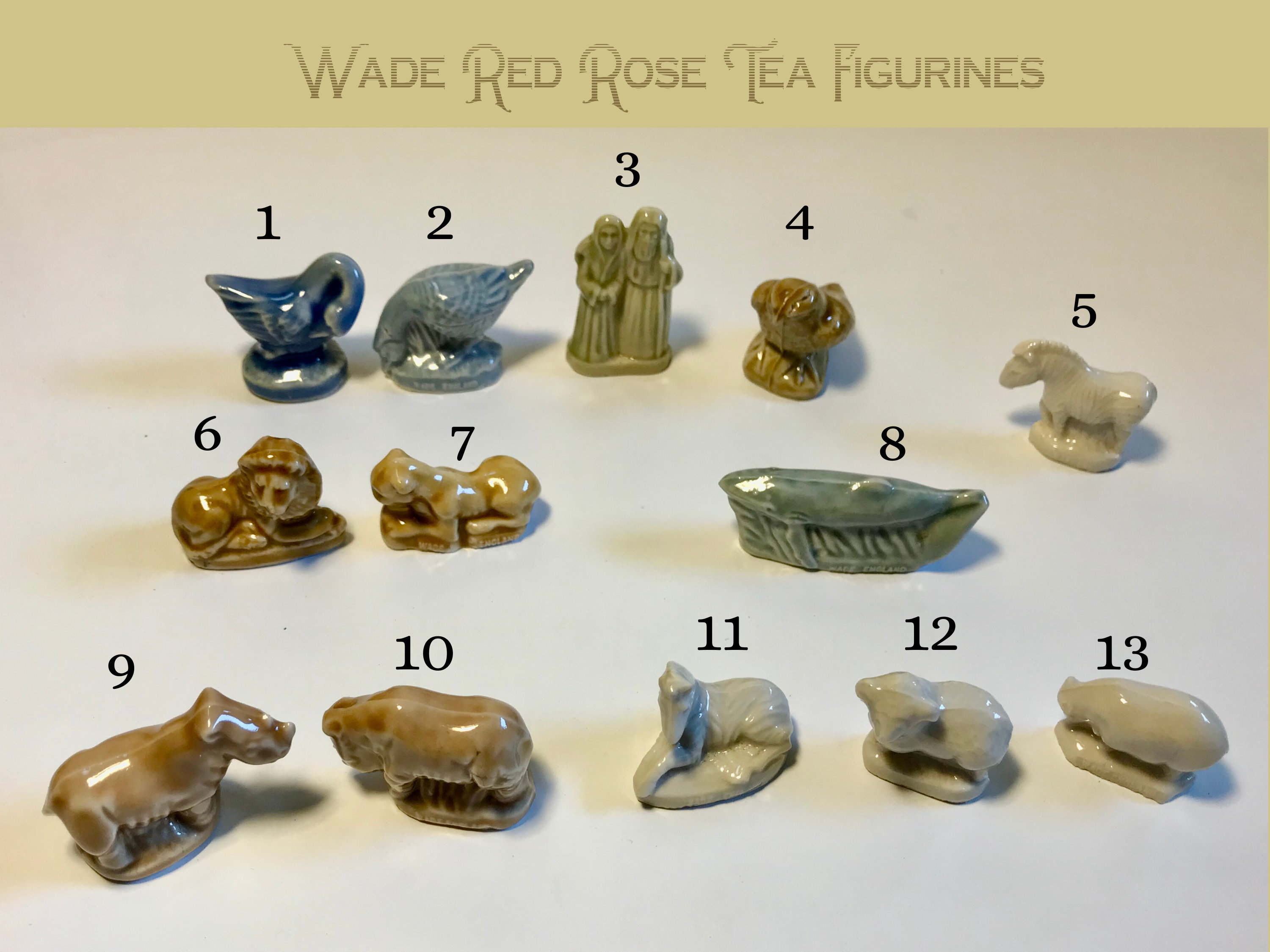 Wade Red Rose Animal Figurines, Made in England, Vintage 