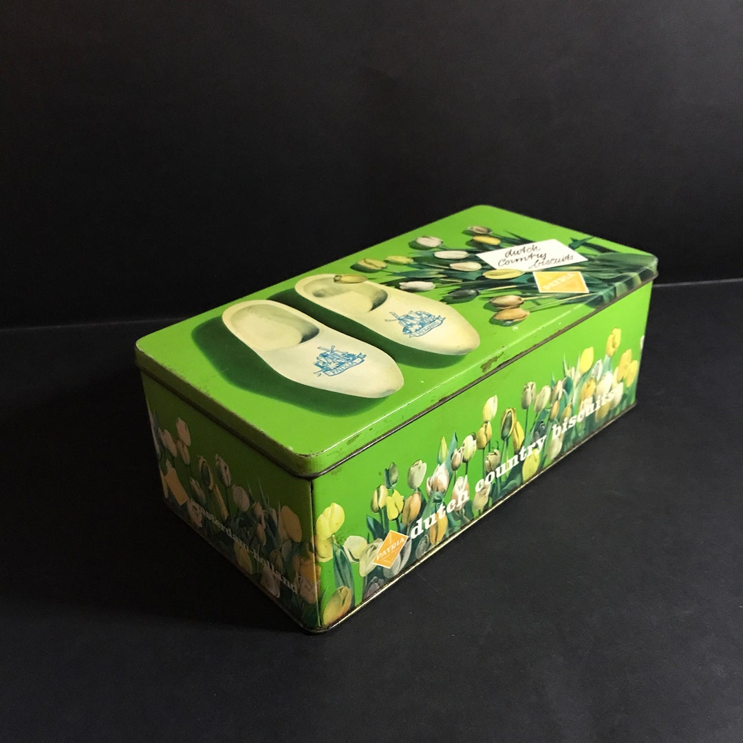 Vintage Dutch Country Biscuits Tin, Patria Brand, Amsterdam Holland