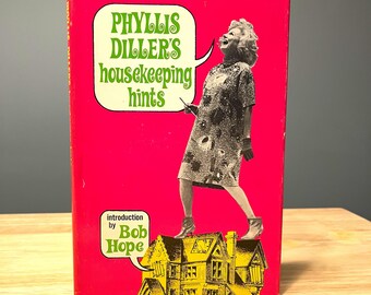 Phyllis Diller's Housekeeping Hints, Introduction By Bob Hope, Drawings By Susan Perl, 1966 Humor Book, Funny Comedian, Retro 1960's Book