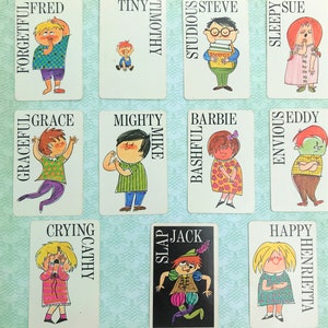Carta de baralho Whitman Slap Jack vintage, carta de jogo infantil dos anos 1960, uma carta de sua escolha, scrapbooking, diários de lixo, artesanato, suprimentos vintage