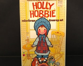 Vintage Holly Hobbie Colorforms Dress-up Set, Made in 1975, American Greetings, Original Box w/ All Pieces Intact, Country Girl Outfits