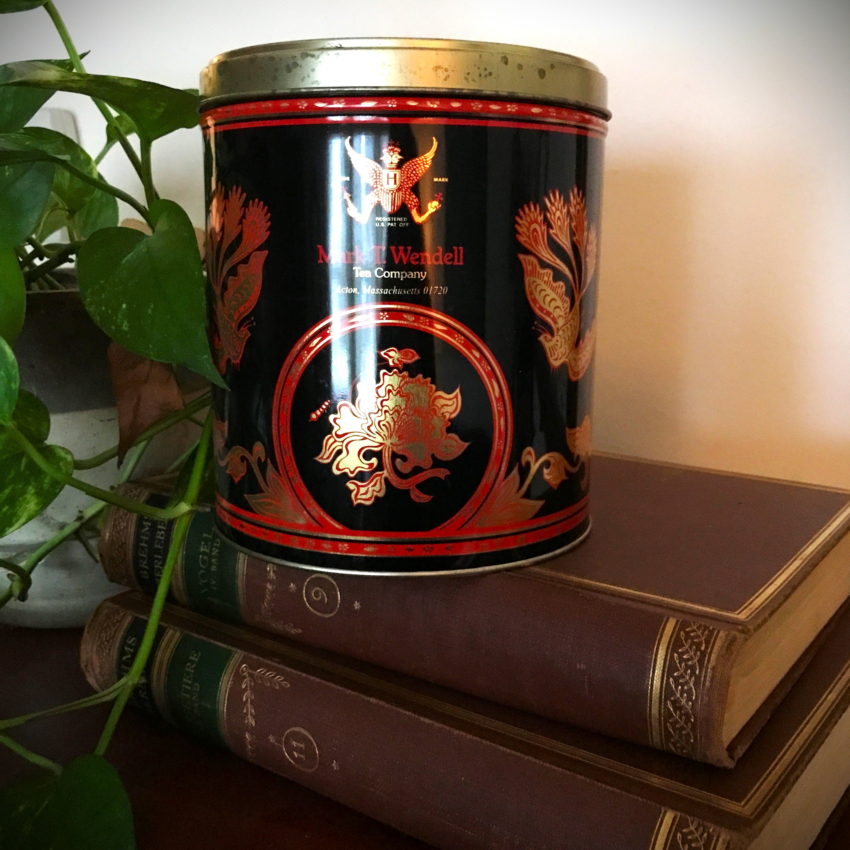Vintage Mark T Wendell Tea Company Round Tin Acton Etsy