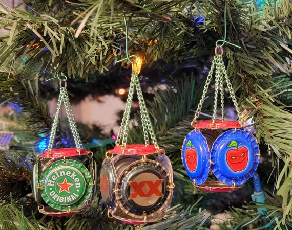 Bottle Cap Christmas Tree Ornaments 