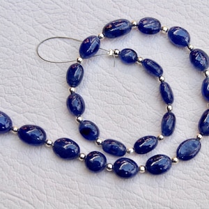 Natural Blue Sapphire Oval Shape Beads,Sapphire Smooth Oval Shape Beads, Blue Sapphire Beads.23 Pieces, 61 Carat, 6x5 to 9x7 MM