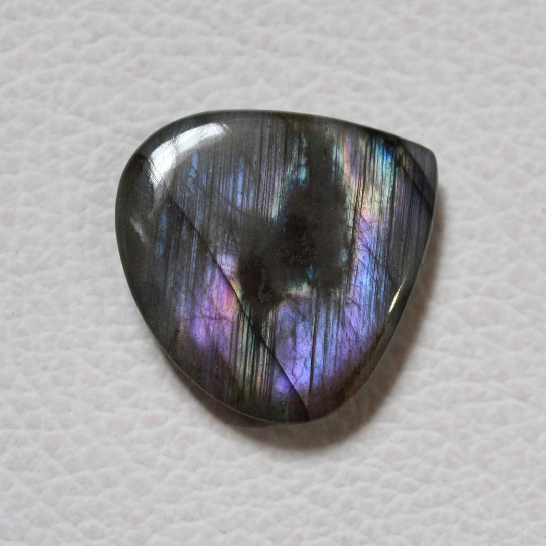 Pendentif Labradorite Naturelle Cabochon O&co - Protection, Cadeau Noël, Origine Madagascar