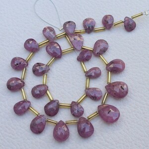 Fabulous, 25 Pieces Natural Pink Sapphire Faceted Pear Brioletts Gemstone Loose Beads Strand ,Sapphire Beads,Sapphire  8x6 to 13x9-- MM