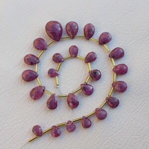 Gorgeous Natural Pink Sapphire Faceted Pear Drop Gemstone Loose Beads Strand 6x8--12.5x17- MM ,25 Pieces,Sapphire Beads,Sapphire Pear Beads