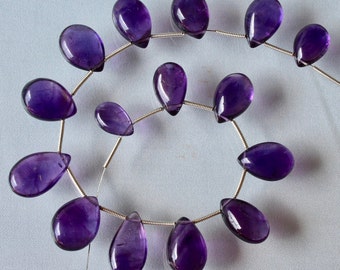 Amethyst Pear Briolette Beads: AAA Quality Gemstone (15 Pieces)
