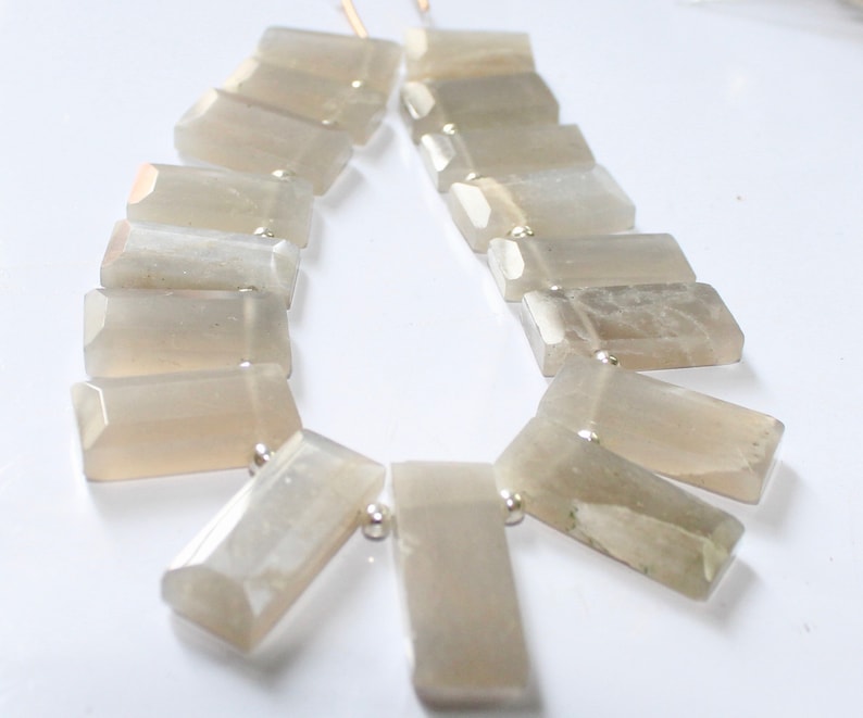 Wholesale Price AAA -23 mm approx M162 quality gemstone 19 piece faceted Rectangle shape Moonstone 22