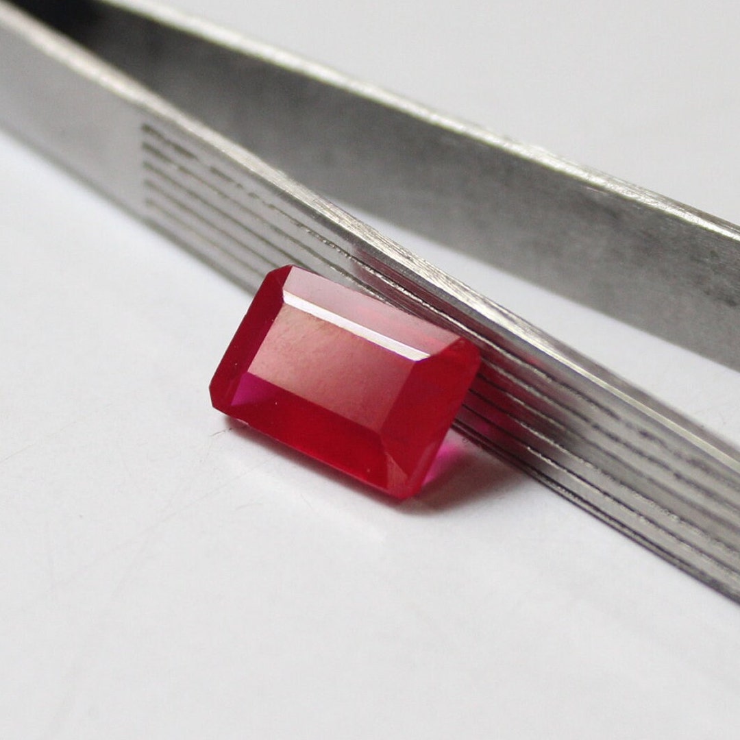 Rectangle Ruby Stone Blood Red Ruby Rectangle Shape Faceted, Gemstone 1 Piece Loose, Natural ...