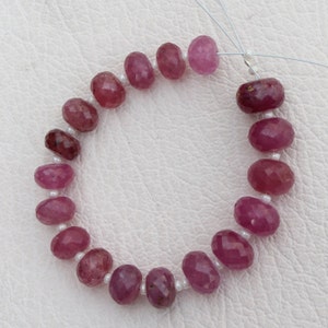 Ruby Roundel Shape Faceted Beads, 81 Carats, 7--9.5 MM, Ruby Excellent Color And Faceted Roundel Shape Beads, Red Ruby Beads, Faceted Beads.