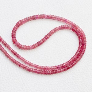 Natural Pink Sapphire Faceted Beads,Pink Rondelle Beads,Sapphire Beads,Precious gemstone Beads ,Pink Beads,3 to 4 beads,Jewelry making beads