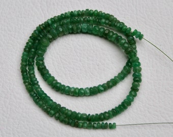 Awesome  Top Quality Natural Zambian Emerald Faceted Beads ,Emerald Beads Roundel Shape For Making Jewelry,2 TO 6- MM,17 Inches Strand