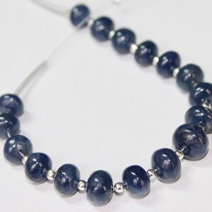 100% Natural Blue Sapphire, 60 carat, 17 Pieces,7-9-MM, Strand Natural Blue Sapphire Smooth Rondelle Beads,Blue Sapphire ,Blue Sapphire