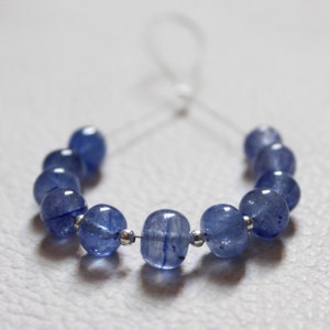 11 Picsec Fabulous Blue Sapphire Roundel Shape Smooth  Beads, 6--7- MM, Blue Sapphire Beads.Blue Sapphire Beads.30.0 Crt...