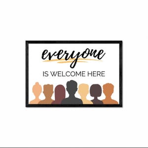 Inclusion Wall Art, Everyone is Welcome Here, Diversity Prints, Classroom Decor, Classroom Poster, Inclusion, Kids Decor, Equality Wall Art