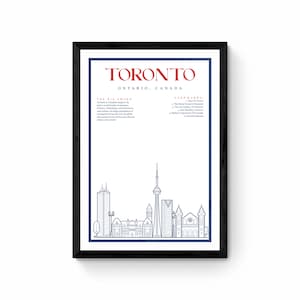 Toronto Skyline Poster – Canada Wall Art Print, Toronto Cityscape Decor, Travel Gift, Toronto Art for Home or Office
