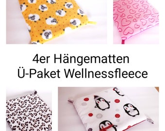 4er Hängematten Überraschungspaket Wellnesfleece für Meerschweinchen, Ratten und andere Kleintiere