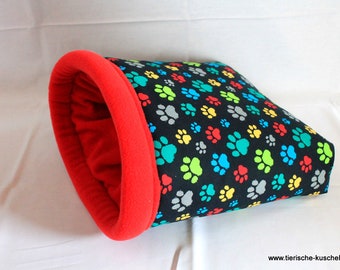 Colorful paw cuddly bag for guinea pigs