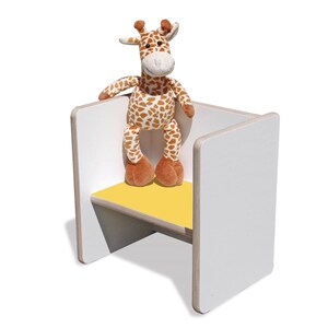 Tabouret Réversible Eli-Kids Mini Blanc avec assise colorée Jaune