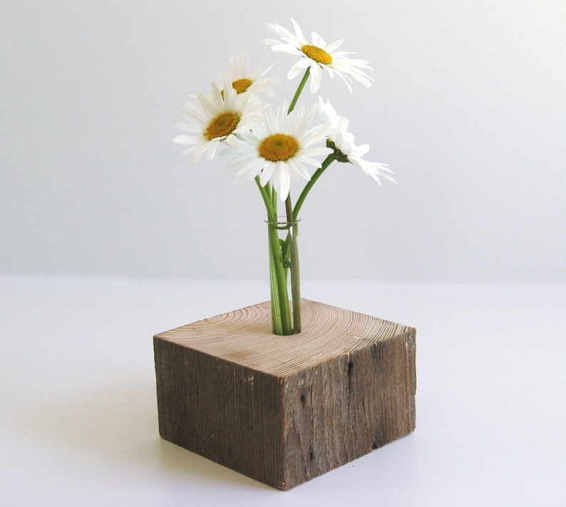 Wooden Vase Pure Nature Eckig