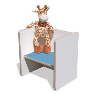 Tabouret Réversible Eli-Kids Mini Blanc avec assise colorée Hellblau