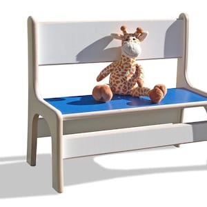 Eli-Kids children's bench white with colorful seat Blue