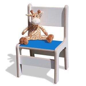 Chaise enfant Eli-Kids blanche avec assise colorée image 1