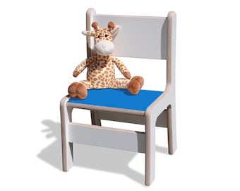 Chaise enfant Eli-Kids - blanche avec assise colorée