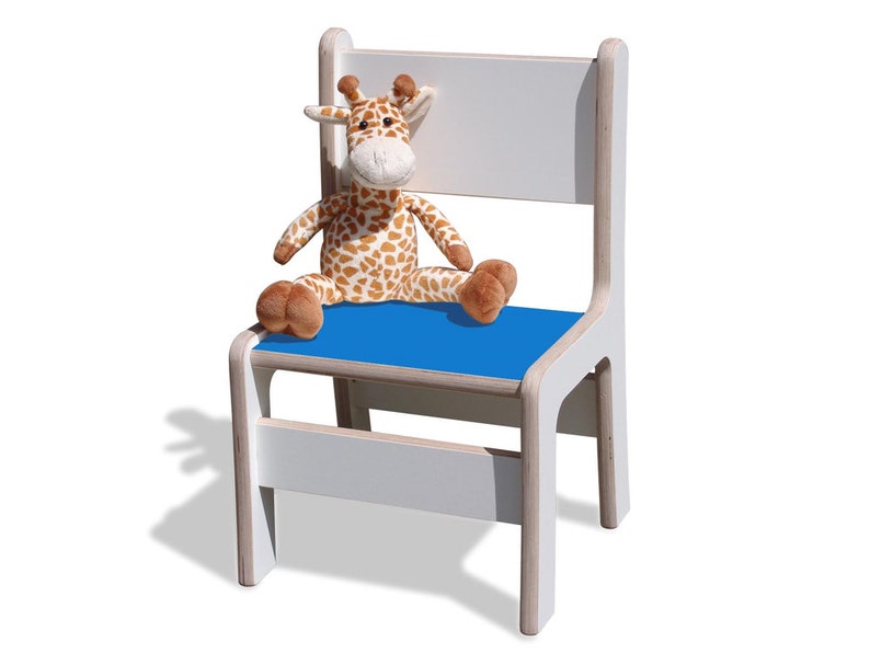 Chaise enfant Eli-Kids blanche avec assise colorée image 1