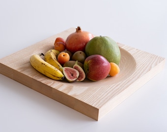 Holzschale aus Eiche Massiv – Dekoschale für Obst, Schlüssel und Utensilien | stilvolle Ablage für Flur und Wohnbereich