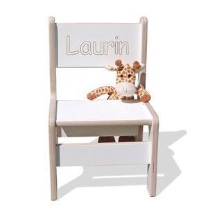 Chaise pour enfants Eli-Kids blanche avec nom image 3