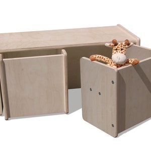 Ensemble enfant Eli-Kids 2Mount table réversible tabouret réversible tabouret cube rotatif Tisch & 2Hocker Mini