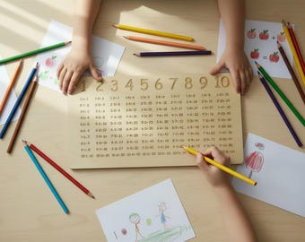Einmaleins-Brett aus Holz für Kinder – spielerisch 1x1 lernen, Lernspielzeug, ideales Geschenk für Schule und Mathe Spaß, zur Einschulung