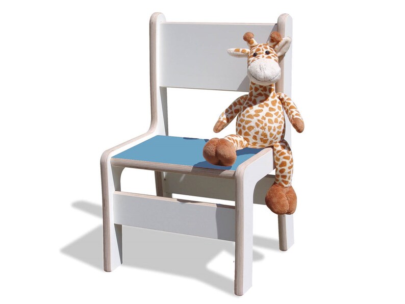 Chaise enfant Eli-Kids blanche avec assise colorée image 4